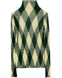 Burberry - Cotton-silk Argyle Check Sweater - Lyst