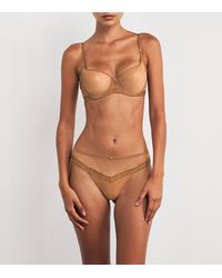 Slip Chantal Thomass Modèle 'Encens Moi' - Taille 42 - Dentelle Et Résille, Couleur Beige Doré - Neuf Avec étiquettes