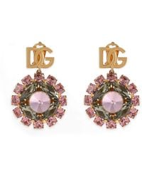 Dolce & Gabbana - Crystal Dg Logo Clip-On Earrings - Lyst