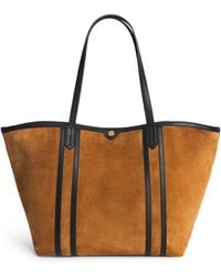Harrods - Suede Leather-Trim Tote Bag - Lyst