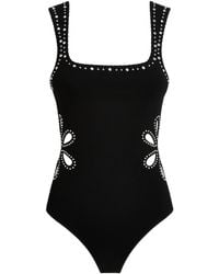 Sandro - Studded Cut-Out Bodysuit - Lyst