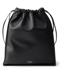 Prada - Leather Drawstring Wish Pouch - Lyst