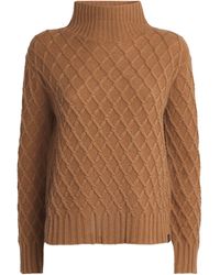 Max Mara - Camel Fur Jacquard Rollneck Sweater - Lyst