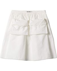 Miu Miu - Cotton-Linen Slubbed Midi Skirt - Lyst