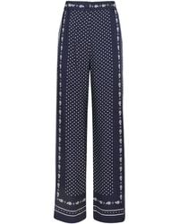 Maje - Printed Wide-Leg Trousers - Lyst