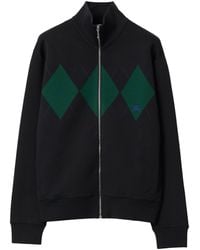 Burberry - Knitted Argyle Track Jacket - Lyst