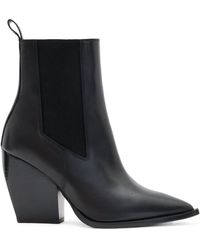 AllSaints - Ria Pointed Toe Leather Boots - Lyst