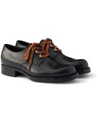 Prada - Leather Antiqued Derby Shoes - Lyst