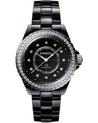 Chanel - Ceramic, Steel And Diamond J12 Calibre 12.1 Watch 38mm - Lyst