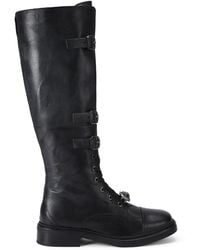 Kurt Geiger - Leather Monument Strap Knee-High Boots - Lyst