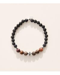 Tateossian - Sterling, Dinosaur Bone And Agate Gear Trio Bracelet - Lyst