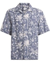 Eleventy - Linen Printed Bowling Shirt - Lyst
