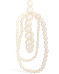 Sophie Bille Brahe - Small Yellow Gold And Pearl Wrapped Perle Single Left Earring - Lyst