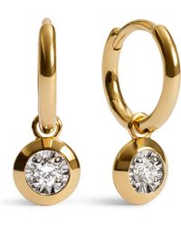 Monica Vinader - Vermeil And Diamond Huggie Earrings - Lyst