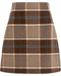Weekend by Maxmara - Virgin Wool Check Mini Skirt - Lyst