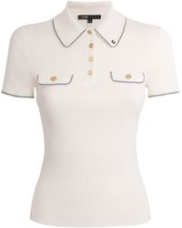 Maje - Rib-Knit Polo Shirt - Lyst