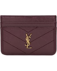 Saint Laurent - Calfskin Cassandre Card Holder - Lyst