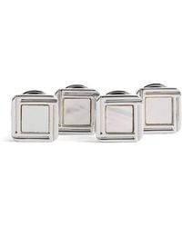 Babette Wasserman - Rhodium-Plated Celtic Mother Of Pearl Cufflinks Set - Lyst