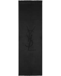 Saint Laurent - Wool Logo Scarf - Lyst