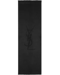 Saint Laurent - Wool Logo Scarf - Lyst