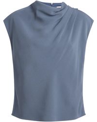 Agnona - Sleeveless Draped Blouse - Lyst