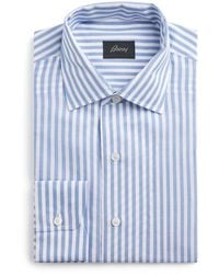 Brioni - Cotton-Linen Stripe Shirt - Lyst