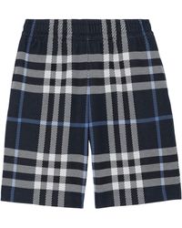 Burberry - Cotton Check Shorts - Lyst