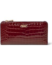 Aspinal of London - Large Leather Croc-Embossed Mayfair Purse - Lyst