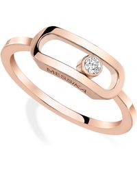 Messika - Rose Gold And Diamond Move Uno Ring - Lyst
