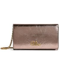 Chloé - Metallic Iconic Flap Chain Wallet - Lyst