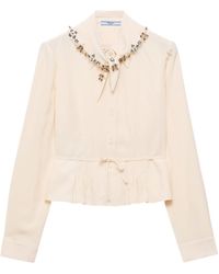 Prada - Silk Embellished Blouse - Lyst
