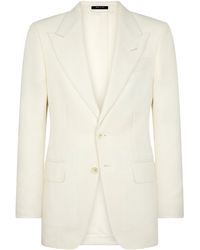 Tom Ford - Wool-Mohair-Blend Basket-Weave Shelton Blazer - Lyst