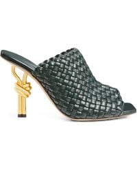 Bottega Veneta - Woven Leather Knot Mules 90 - Lyst
