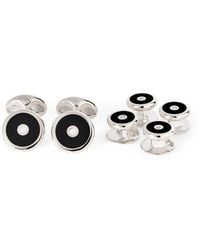 Deakin & Francis - Sterling Onyx And Diamond Cufflinks - Lyst