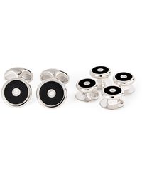 Deakin & Francis - Sterling Onyx And Diamond Cufflinks - Lyst