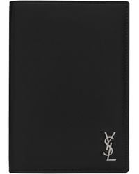 Saint Laurent - Leather Monogram Passport Holder - Lyst