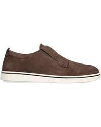 Ferragamo - Nubuck Leather Alfie Slip-On Sneakers - Lyst