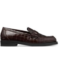 Jimmy Choo - Ivy Croc-Embossed Leather Loafers - Lyst