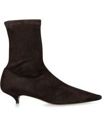 The Row - Liisa Suede Ankle Boots 35 - Lyst