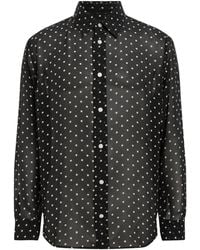 AllSaints - Sheer Polka Dot Sangha Shirt - Lyst