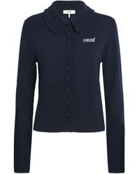 Chloé - Wool Logo Cardigan - Lyst