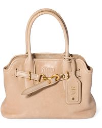 Miu Miu - Nappa Leather Aventure Top-Handle Bag - Lyst