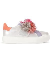 Kurt Geiger - Suede Laney Pom-Pom Sneakers - Lyst