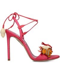 Aquazzura - Raffia Marea Slingback Sandals - Lyst