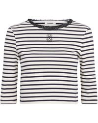 Sandro - Stretch-Cotton Stripe Crop Top - Lyst