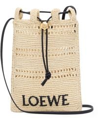 Loewe - X Paula's Ibiza Raffia Drawstring Pocket Bag - Lyst