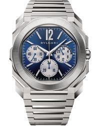 BVLGARI - Stainless Steel Octo Finissimo Chronograph Gmt Watch - Lyst