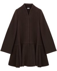 Loewe - Wool-Cashmere Peplum Coat - Lyst