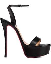 Christian Louboutin - Loubi Queen Alta Nappa Leather Sandals 150 - Lyst