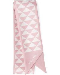Prada - Silk Triangle Skinny Scarf - Lyst